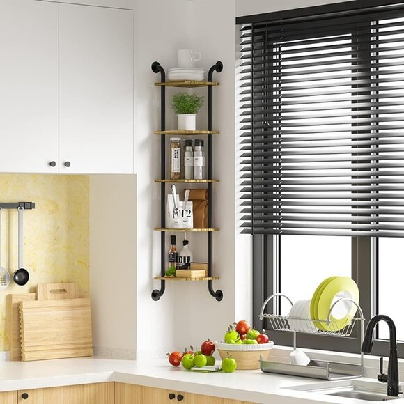 NEW 5-Tier Corner Shelf Wall Mount , Wall Decor for Home Living Room Bedroom,. - Picture 8 of 8